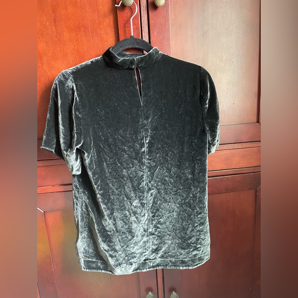 Madewell Choker Velvet Tee XS in Gray/green - Picture 9 of 12